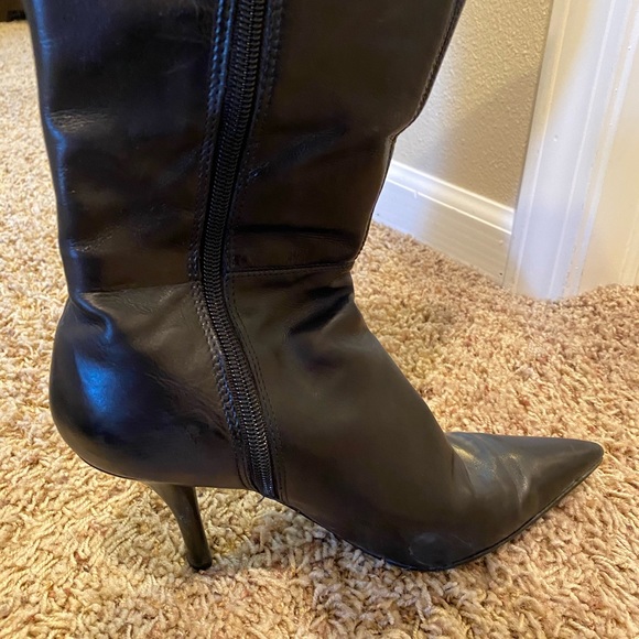 Nine West knee high, high-heeled leather boots - Picture 1 of 3
